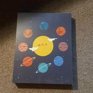 Kids solar system frame poster
